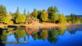 Lake Placid New York -Reflection lake painting effect from photo.