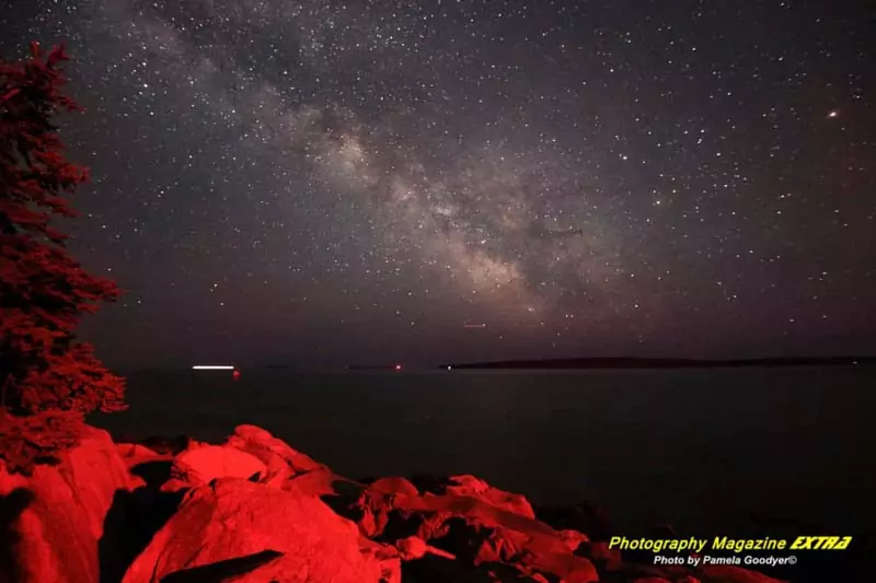 Arcadia National Park Milky Way photograph. Next to the Bass Harbor Lighthouse.