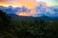 Cordillera Central Puerto Rico overlooks mountains with beautiful. Skies in the sunset.