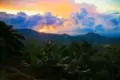 Cordillera Central Puerto Rico overlooks mountains with beautiful. Skies in the sunset.