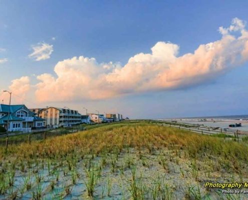 Sea Isle City, large cloud in Pano over the beach.