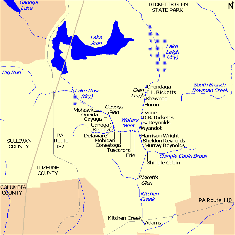 Ricketts Glen Map