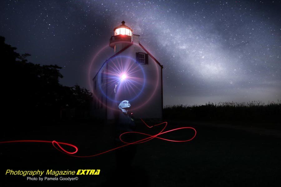 East Point LIghthouse with aliens and milky way