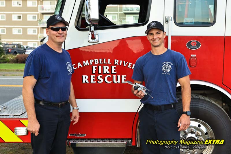 Two Campbell River Firemen who got my drone out of the tree.