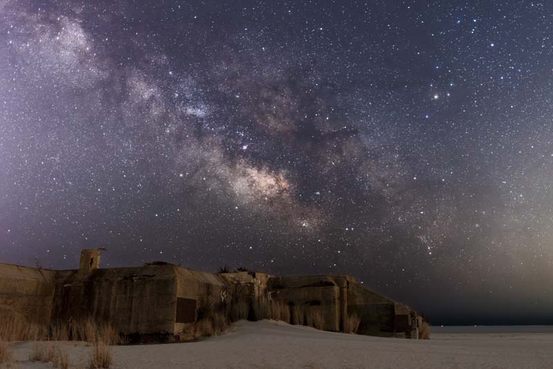 Cape May bunker with the Milky Way.