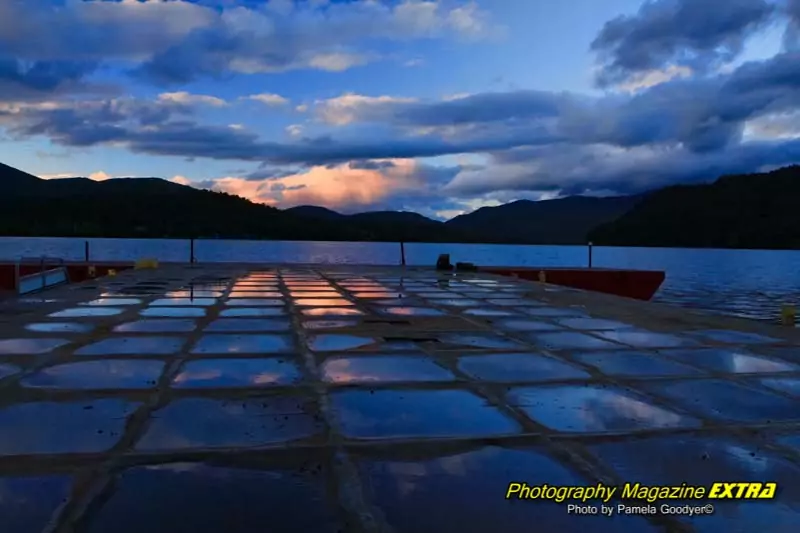 Lake George photography sunset, reflecting on the water.