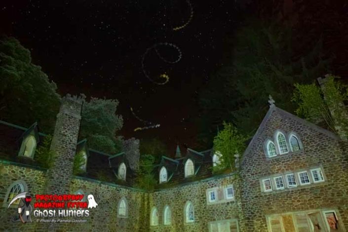 A bat flies by Dundas Castle as we are ghost hunting. And we capture the image on film.