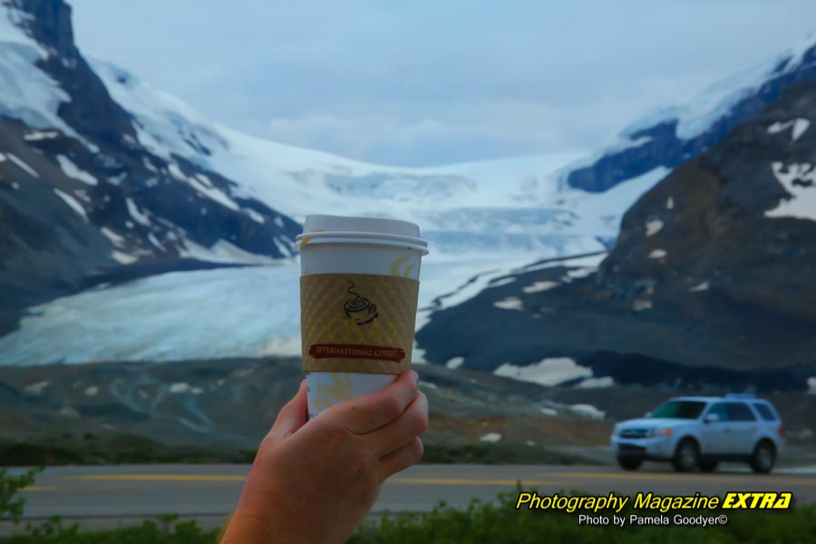 A cup of Joe at Glacier National Park. In Canada.