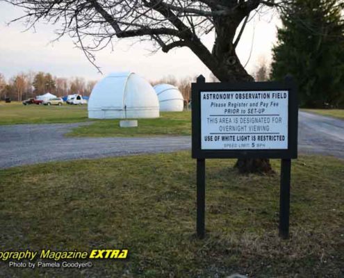 Astronomy observation field sign with the bubbles that you do photography in.